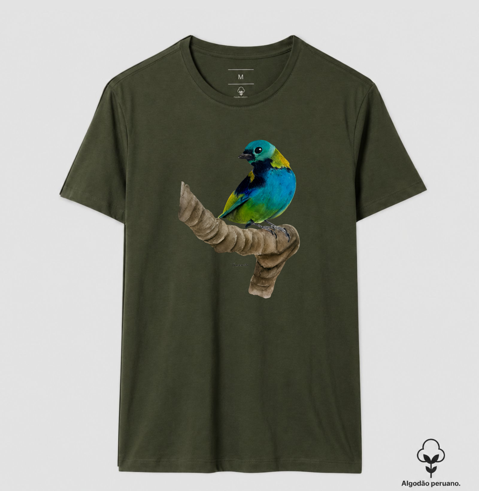 Camiseta Saíra-Sete-Cores – Aves do Brasil - Algodão Peruano - Imagem 11