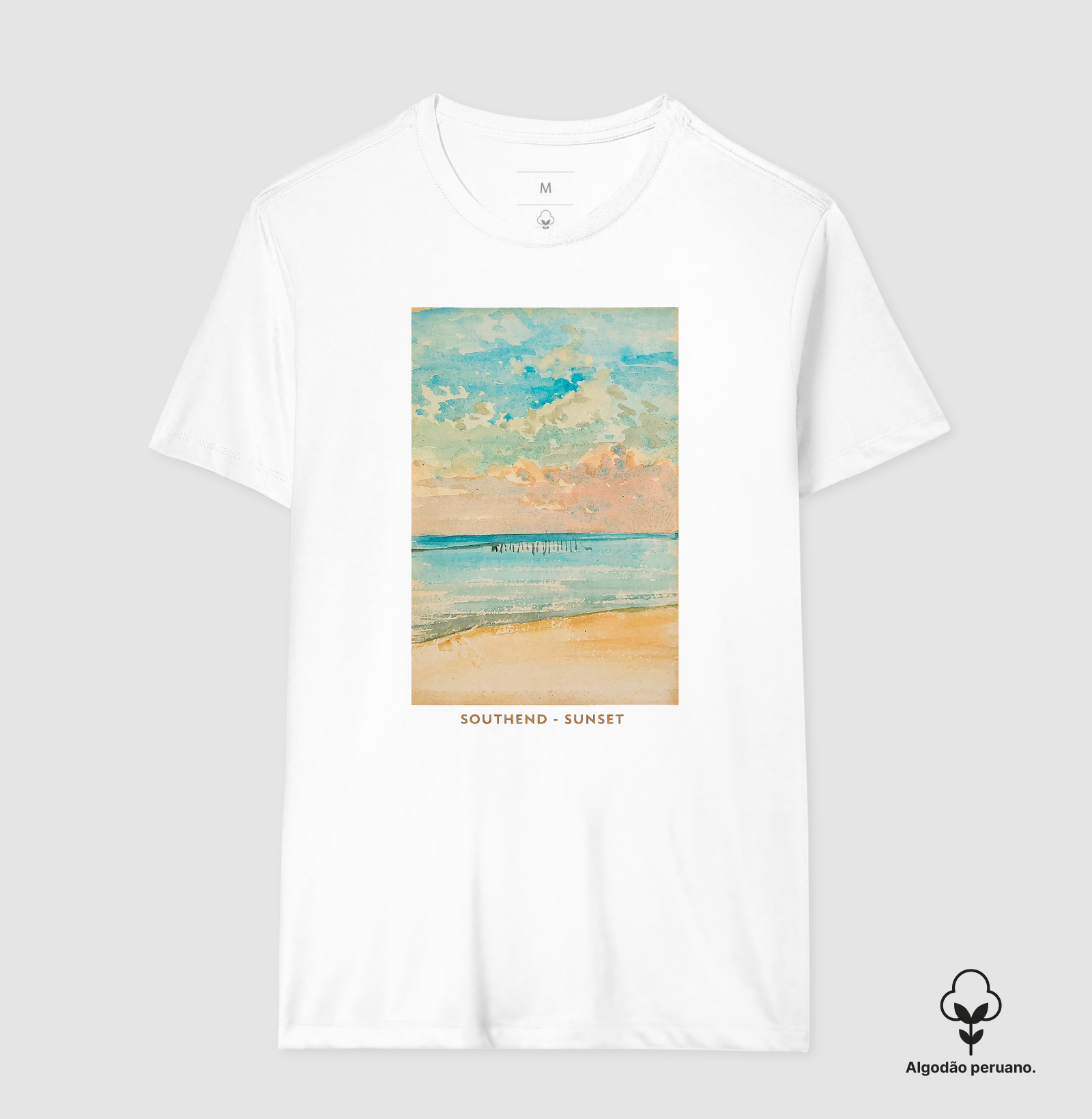Camiseta Impressionismo Whistler Southend Sunset Algodão Tanguis  - Imagem 2