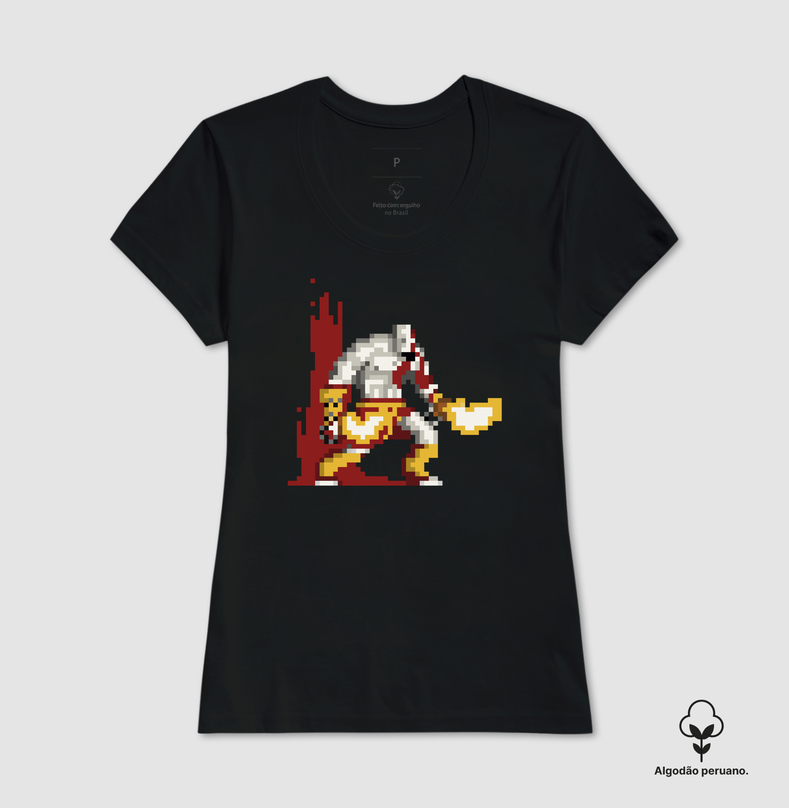 Camiseta Algodão Peruano Deus Grego Pixelado - Imagem 6