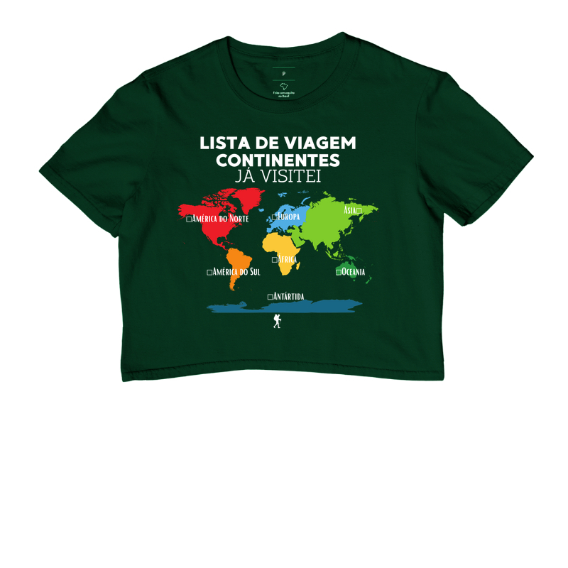 Camiseta Lista de Viagem Continentes Ja Visitei | Mapa Mundi Auto Personalizavel | Colecao Personalizaveis - Imagem 5