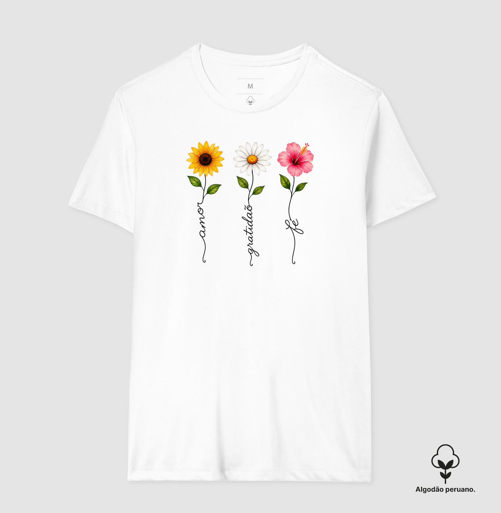 Camiseta Floresça com amor, fé e gratidão. - Imagem 8