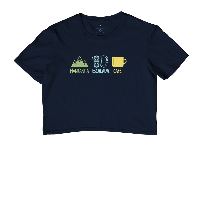 Camiseta Cropped Falésia & Magnésio | Montanha, Escalada & Café - Imagem 4