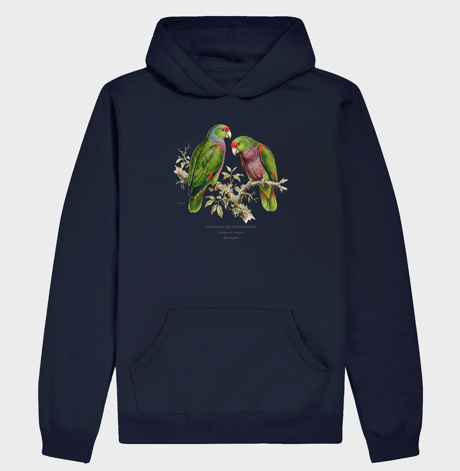 Naturalistas - Papagaio-de-peito-roxo - Moletom Hoodie - Imagem 6