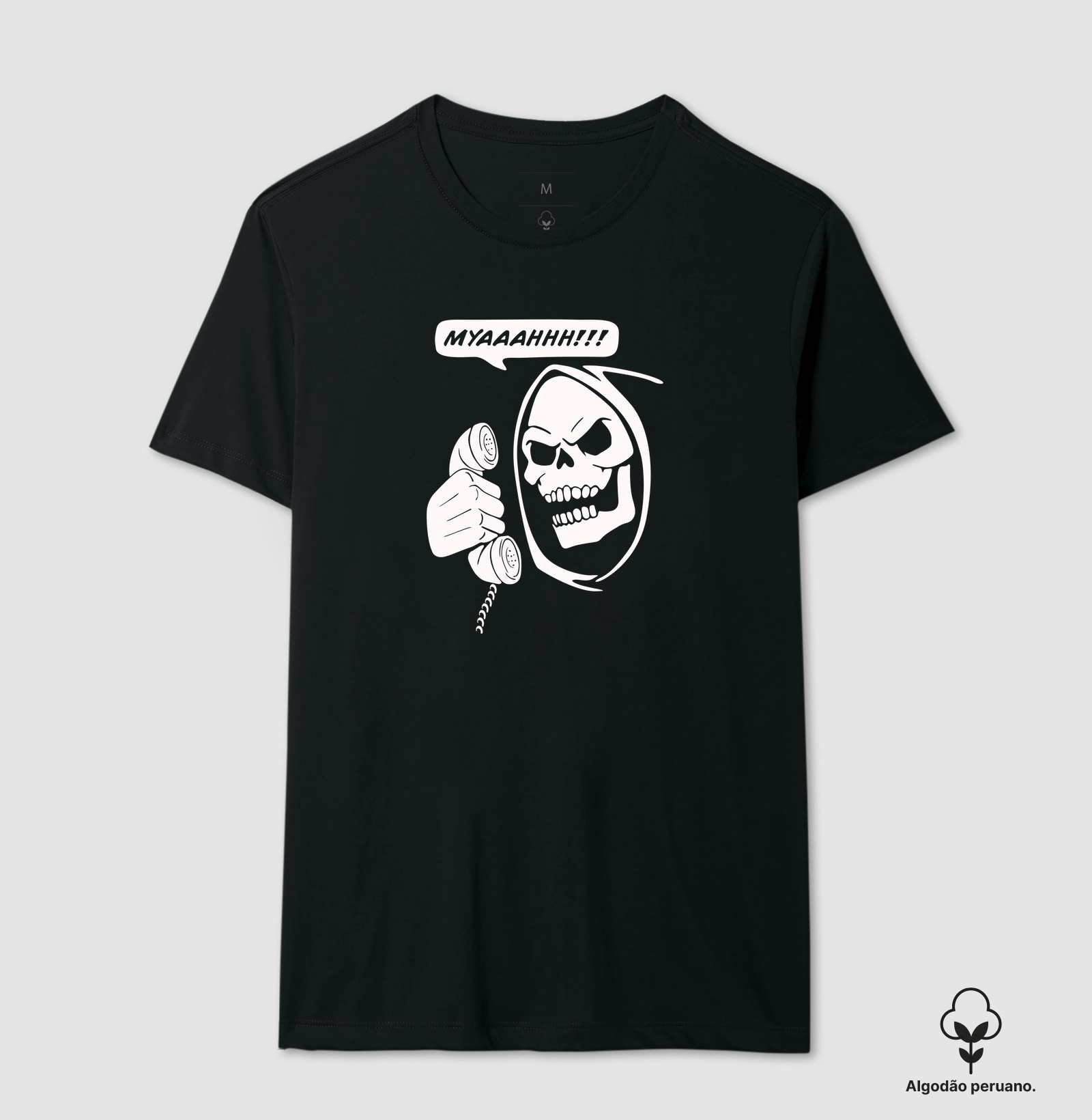 Camiseta Myah Phone Skeletor 2 Algodão Peruano - Imagem 2