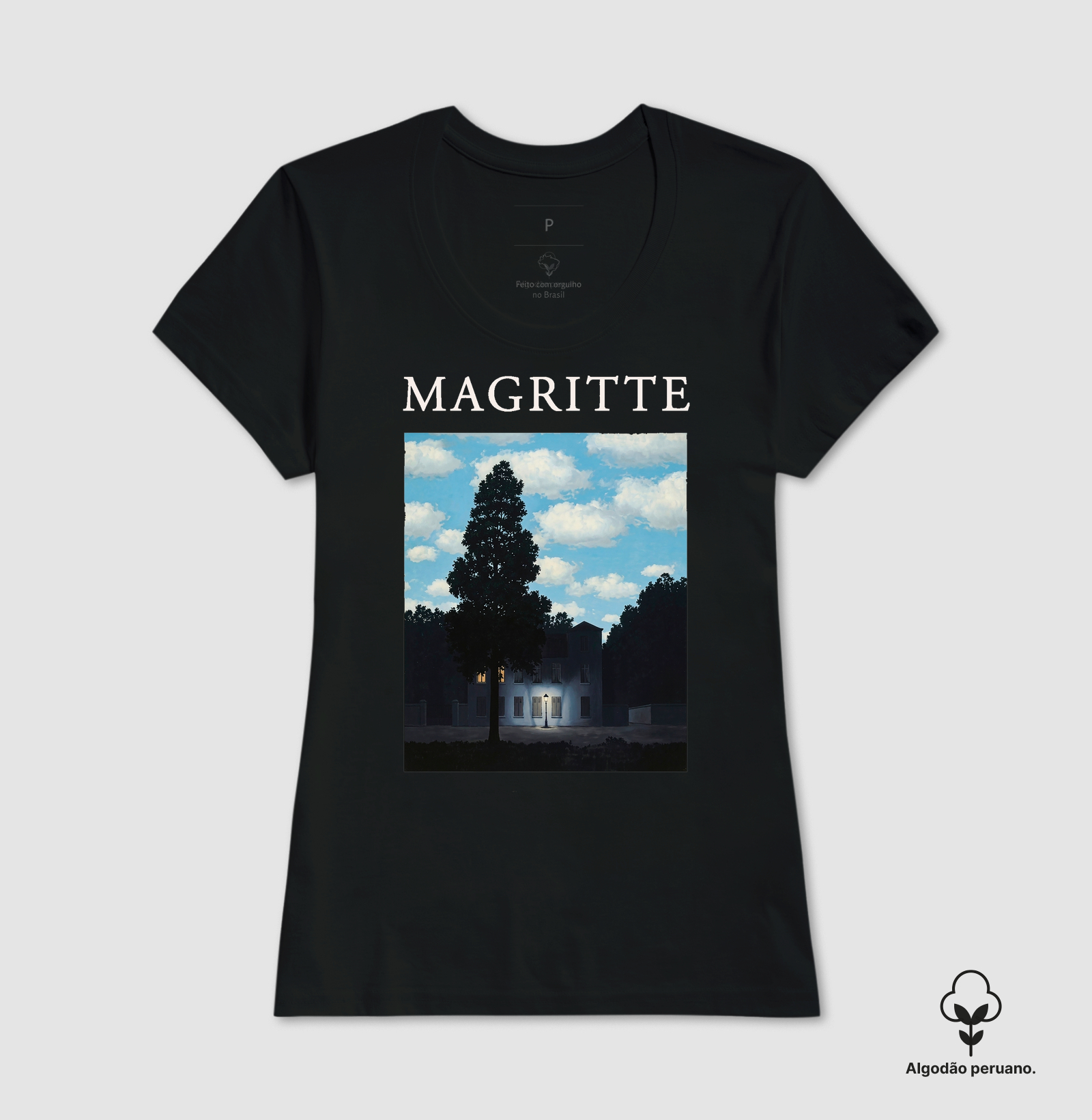 Camiseta Império das Luzes Magritte Algodão Peruano - Imagem 4
