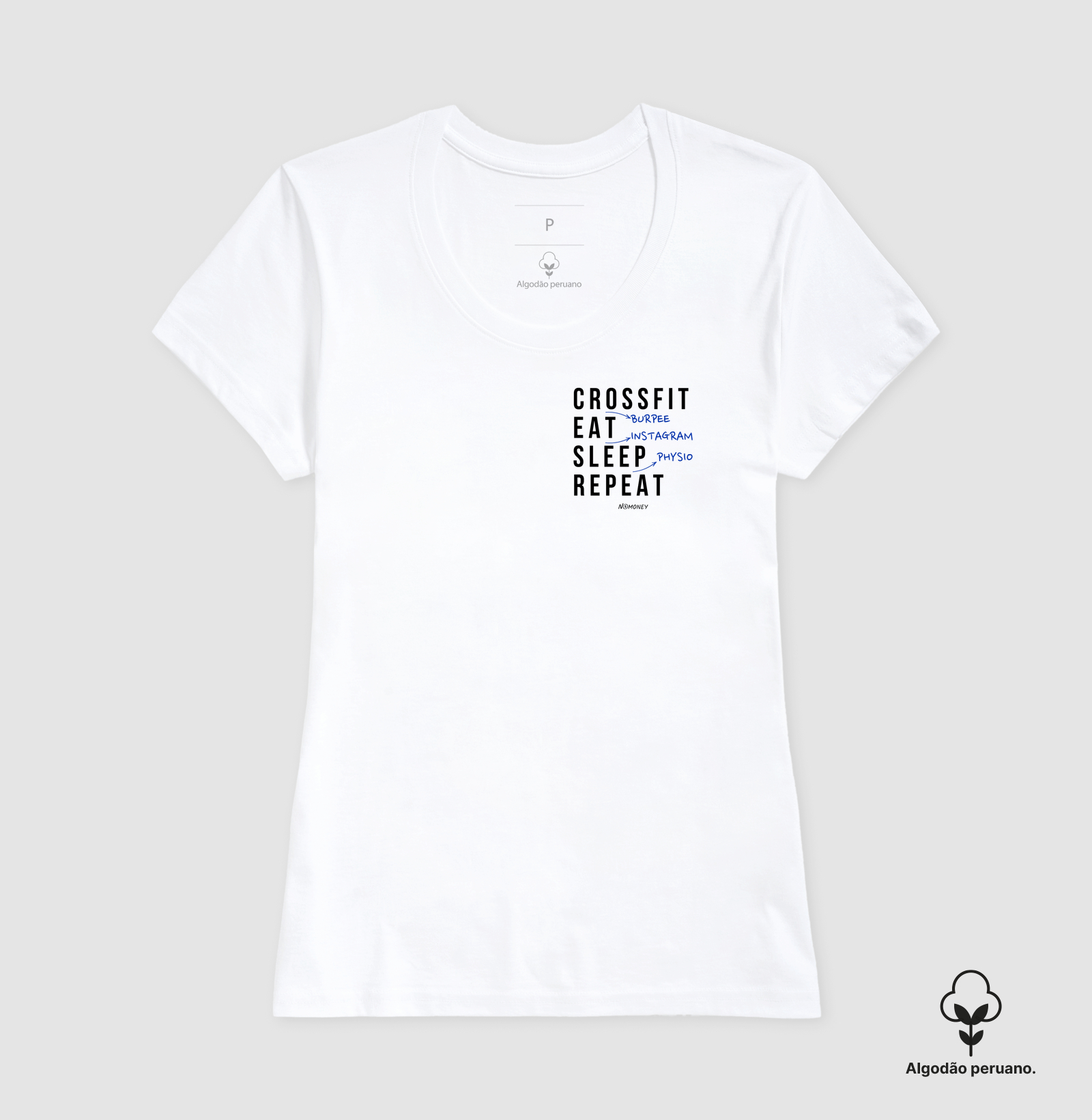 Camiseta Crossfit (Burpee). Eat. Sleep. Repeat. - Algodão Peruano - Imagem 5