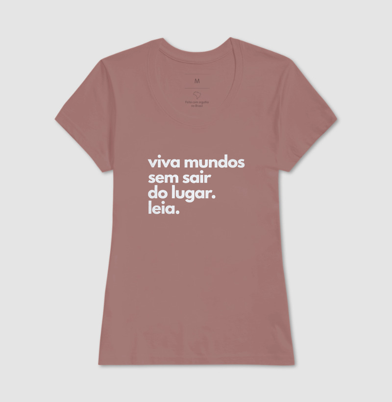 Camiseta Unissex Algodão Viva Mundos Sem Sair do Lugar Leia - Imagem 17