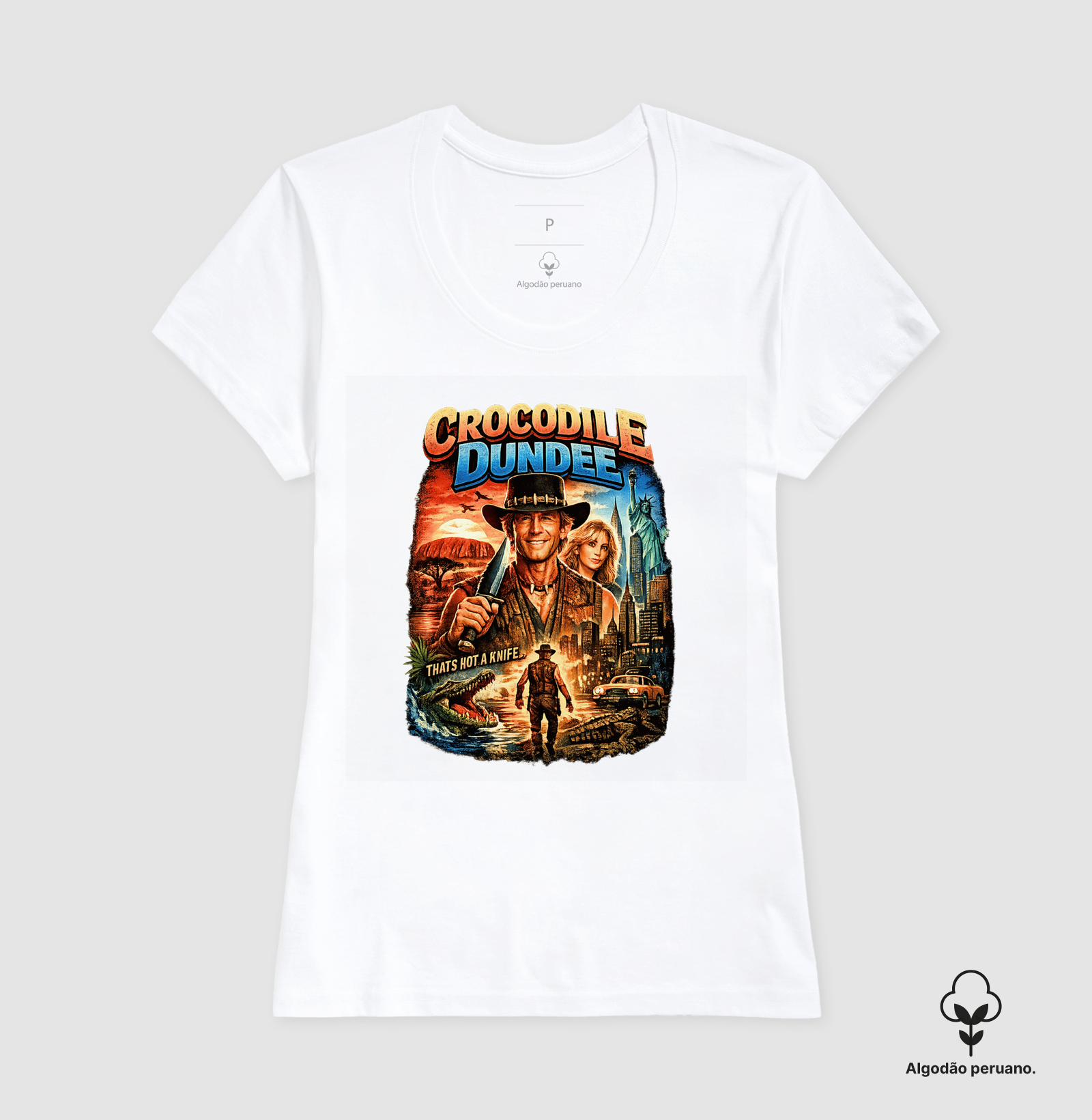 Camiseta Crocodilo Dundee Knife - Imagem 4