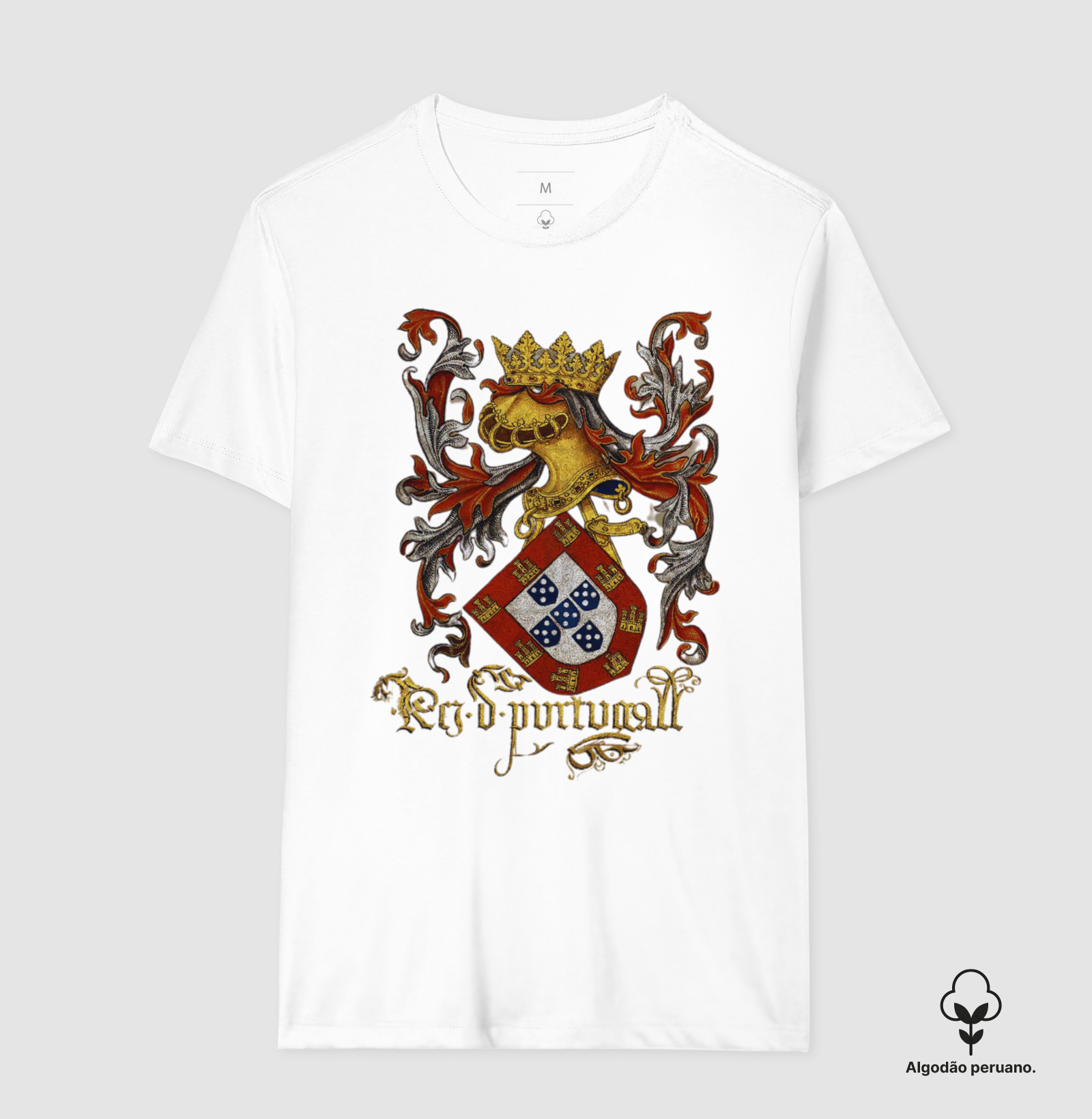 Camiseta Algodão Peruano Brasão de Armas de Portugal (séculos XV e XVI) - Imagem 3
