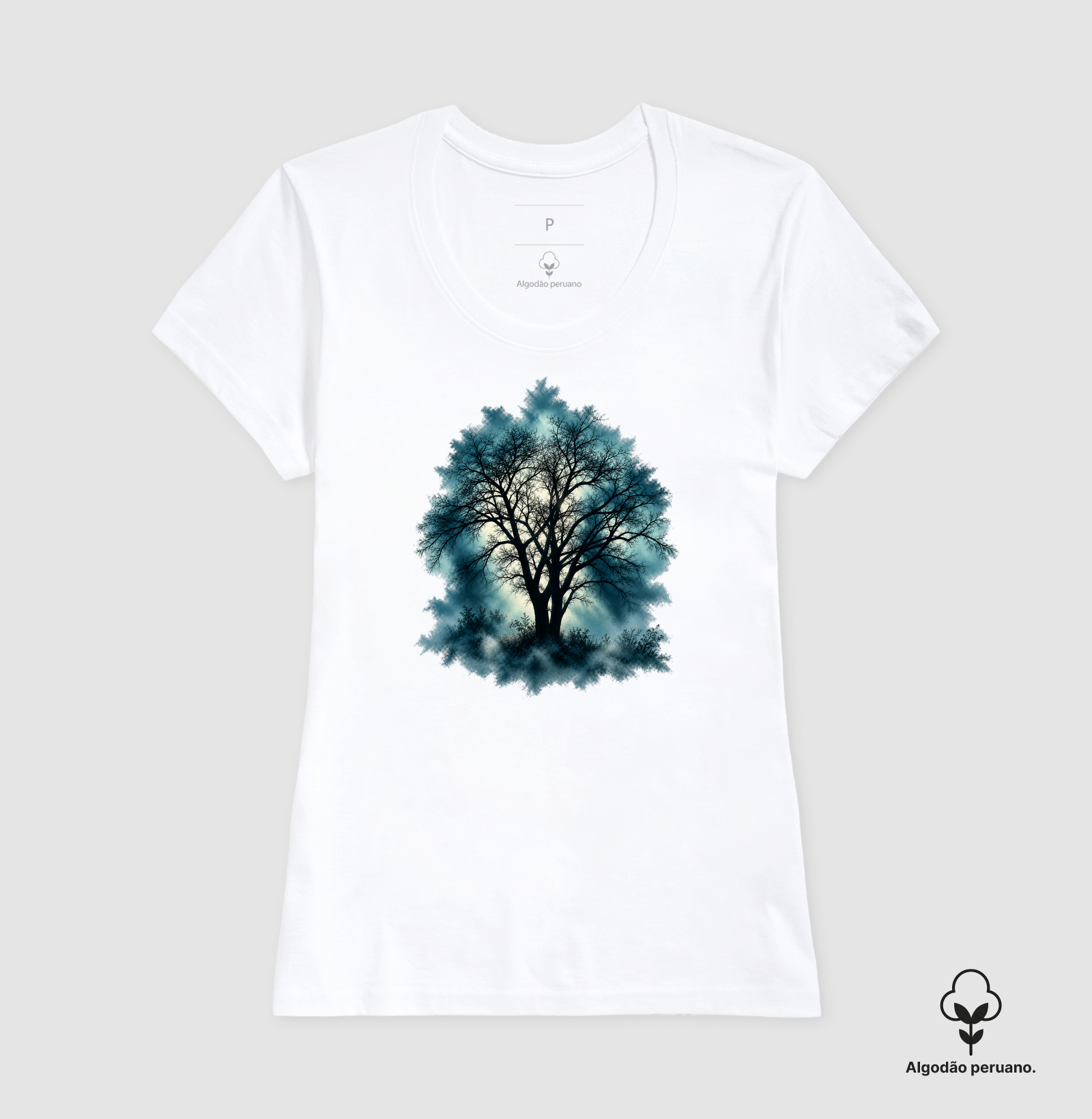 O Invisível que Sustenta | Camiseta Árvore na Névoa - Imagem 3