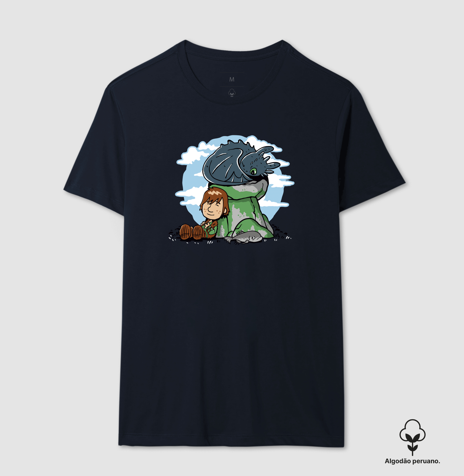 Camiseta Algodão Peruano Relaxando com meu Dragão - Imagem 5