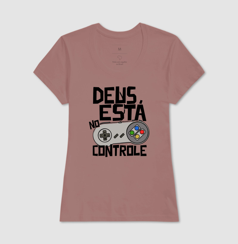 Camiseta Feminina Acinturada Deus está no Controle Clássico - Imagem 6