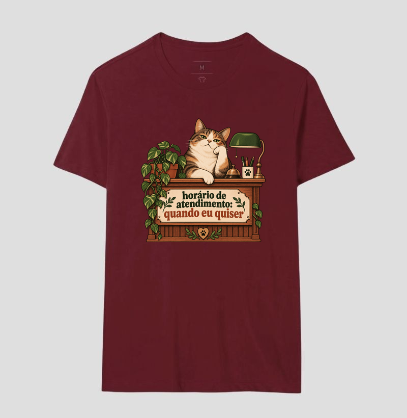 Camiseta Gato Engraçada "horário de atendimento" | Pelo & Pano - Imagem 18
