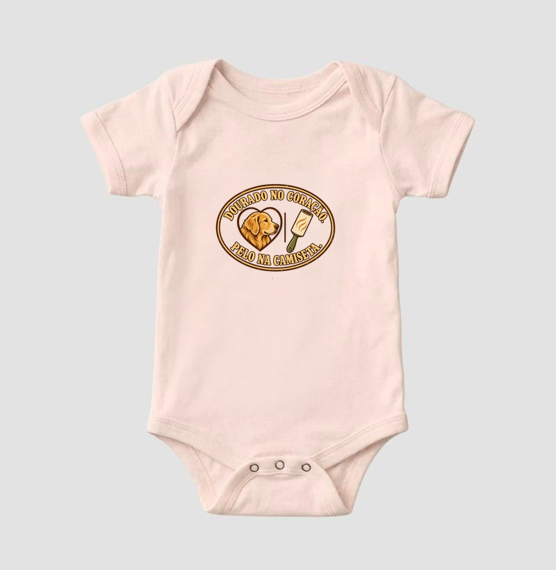 Dourado no coração. Pelo na camiseta. - Imagem 5