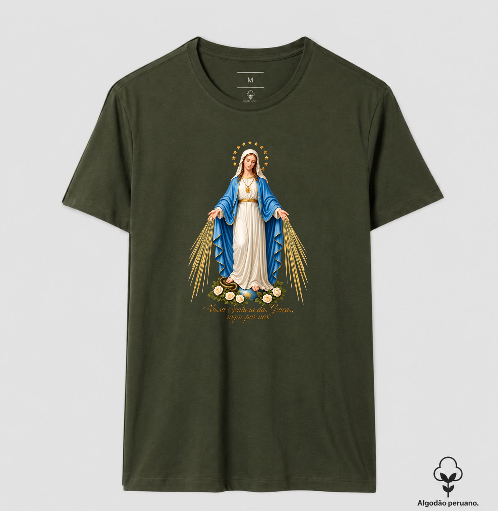 Camiseta Algodão Peruano Nossa Senhora das Graças - Imagem 7