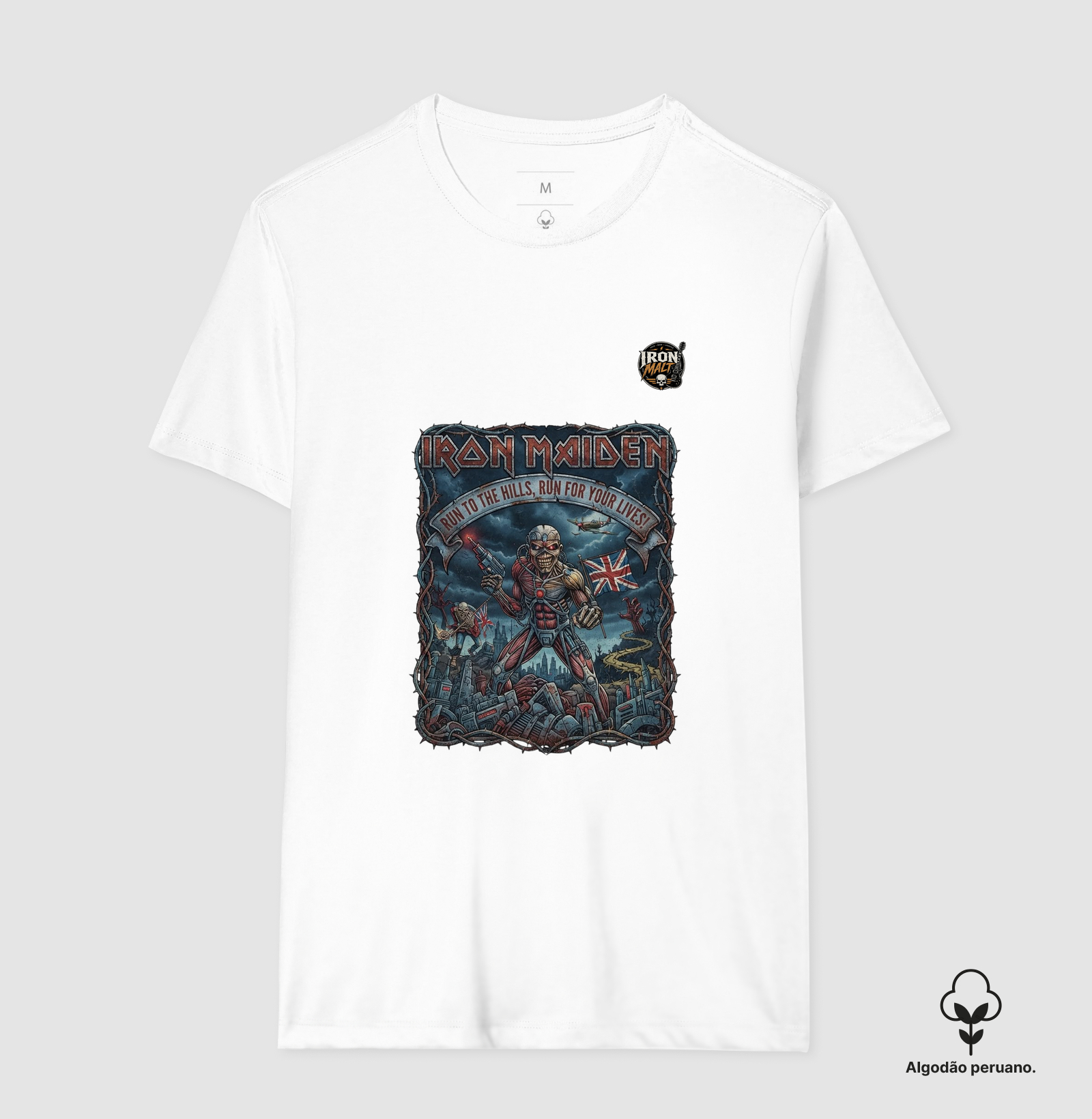 Camiseta Iron Maiden “Run to the Hills” - Imagem 5