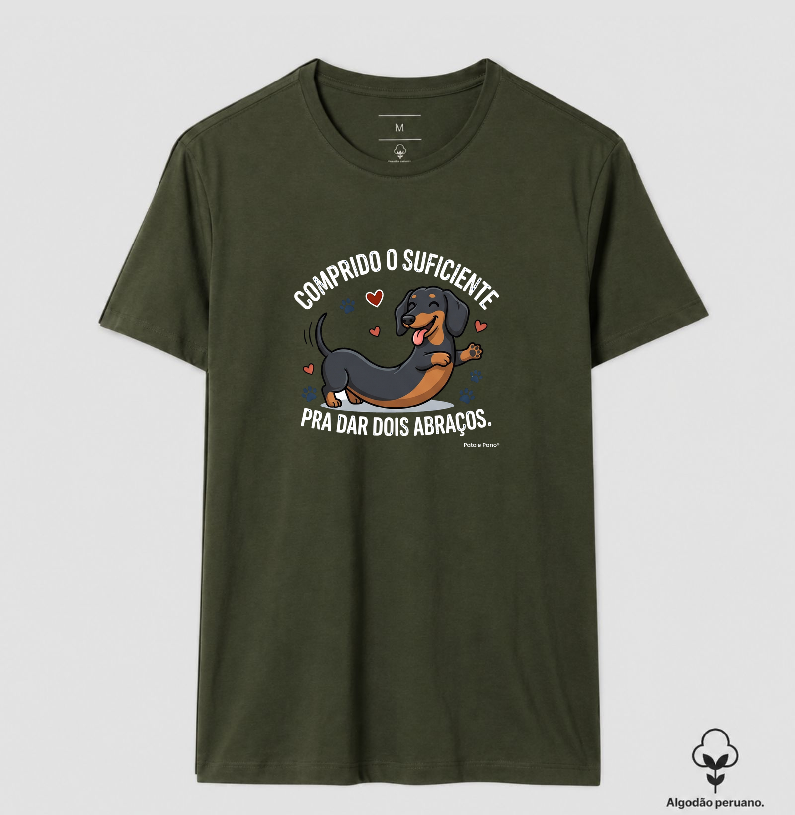 CAMISETA ALGODÃO PERUANO DACHSHUND ABRAÇOS - Imagem 5
