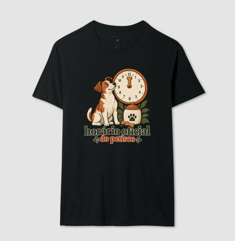 Camiseta Cachorro Petisco "horário oficial do petisco" | Pelo & Pano - Imagem 2