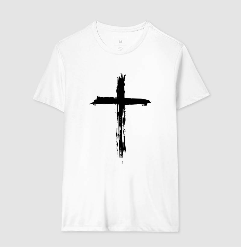 Camiseta Cruz Pincelada - Estampa Branca - Imagem 3