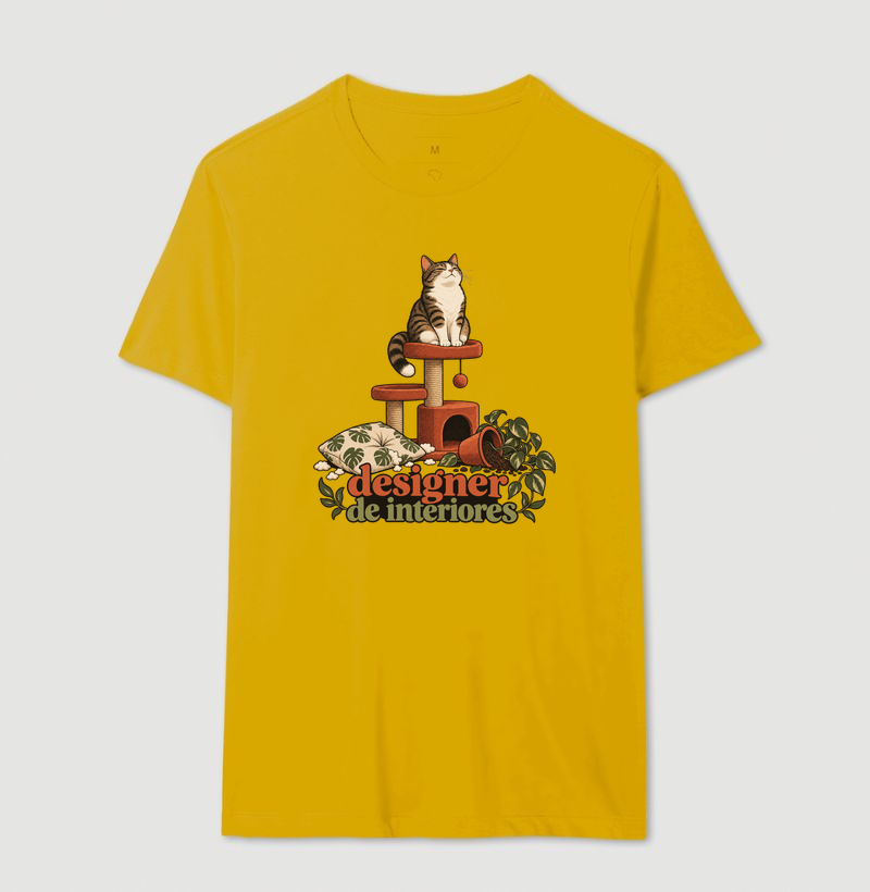 Camiseta Gato Humor "designer de interiores" | Pelo & Pano - Imagem 14