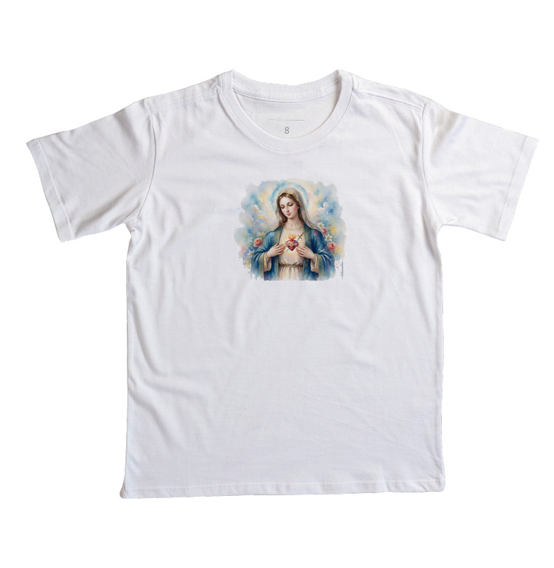 Imaculado Coração de Maria - Estampa Aquarela - Imagem 2