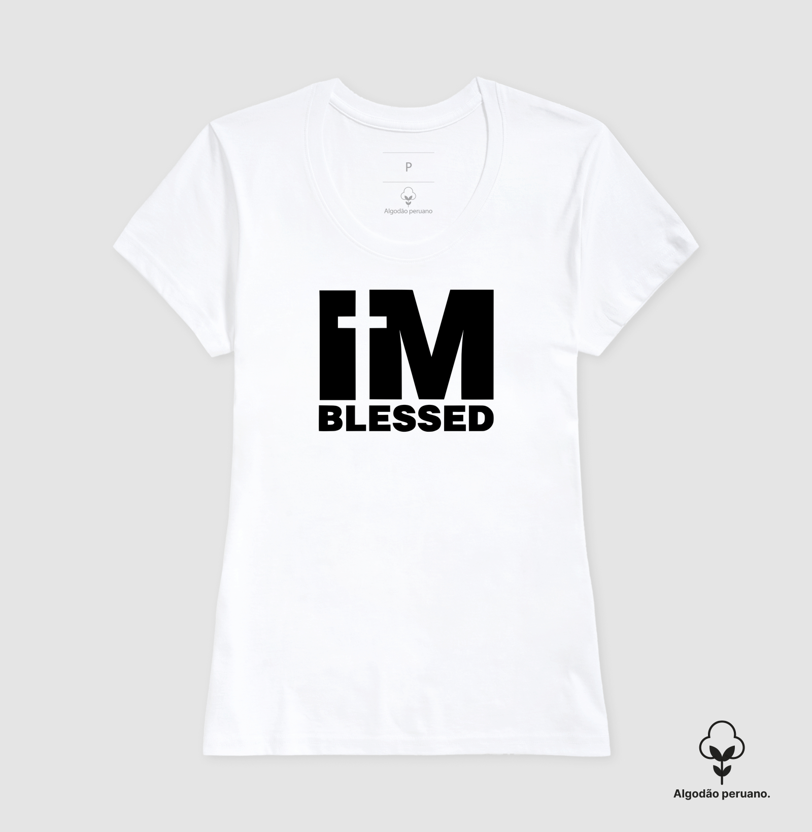 Camiseta Fem. Algodão Peruano I'm Blessed - Imagem 3