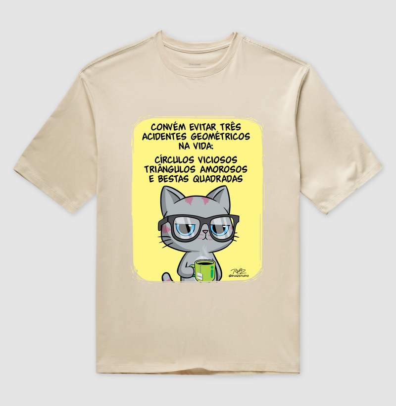 Camiseta Gato Sincero Geometria - Imagem 3