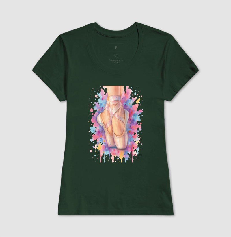 Camiseta Algodão Premium - Bailarina Aquarela  - Imagem 13
