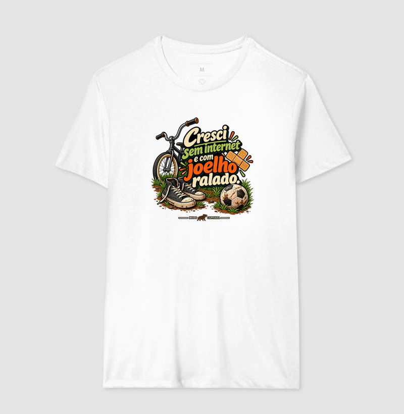 CRESCI SEM INTERNET E COM JOELHO RALADO - Modo capivara - Camiseta - Imagem 6