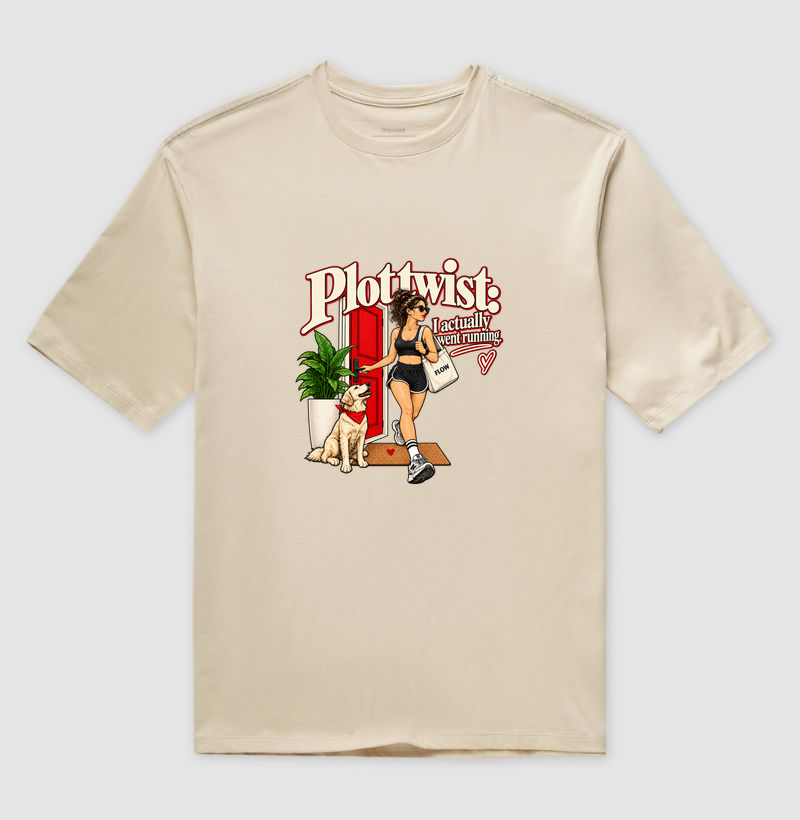 Camiseta Oversized Corrida - Plot Twist: I Actually Went Running - Imagem 3
