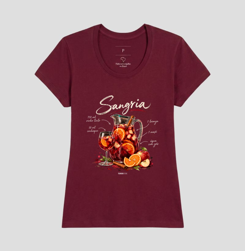 Camiseta Sangria – Drink com Vinho Tinto e Frutas - Imagem 17