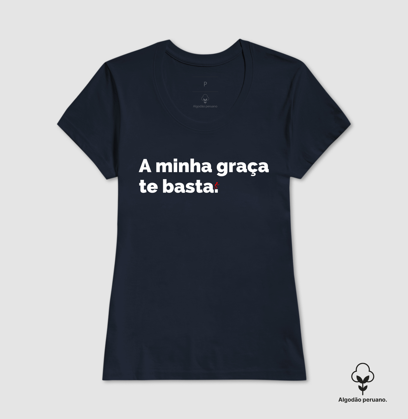 Camiseta Algodão Peruano Cristã A Minha Graça Te Basta - Imagem 2