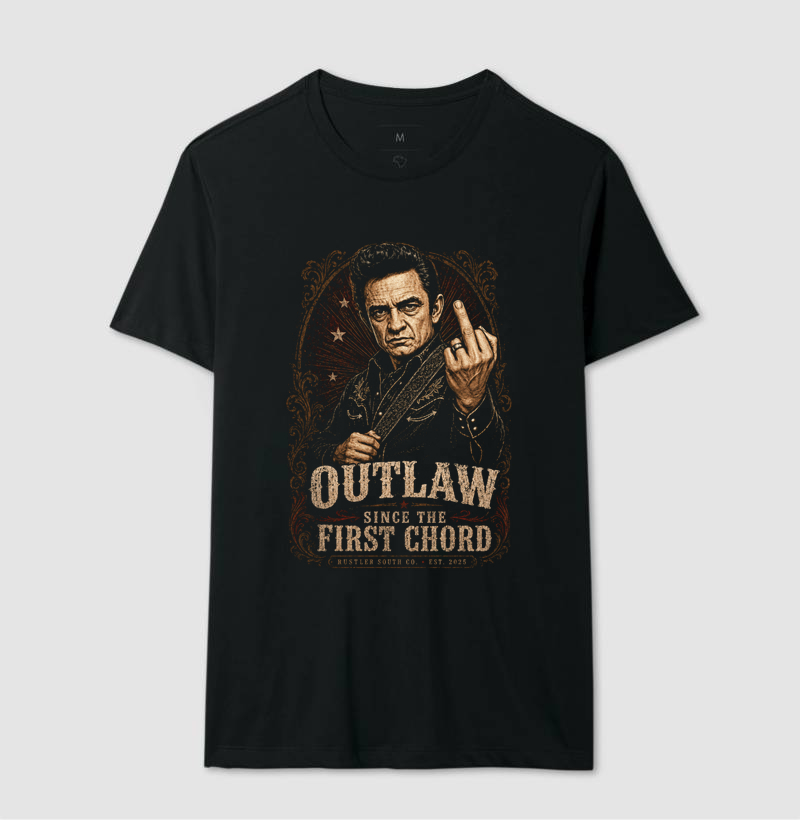 Camiseta Country First Chord Outlaw - Johnny Cash