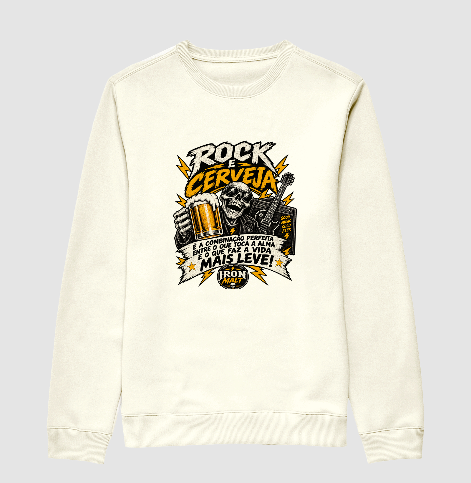 Moletom Rock e Cerveja – Estampa Rock and Roll, Música e Cerveja - Imagem 2