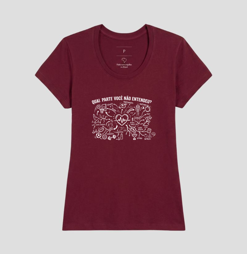 Camiseta Unissex Algodão Qual Parte Você Não Entendeu - Educação Física  - Imagem 19
