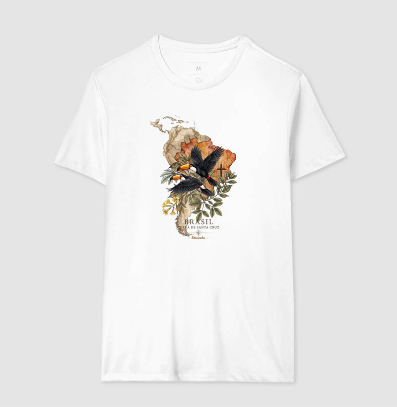 Camiseta Tucanos & Ipê - Brasil Terra de Santa Cruz - Fé, História e Natureza - Imagem 4