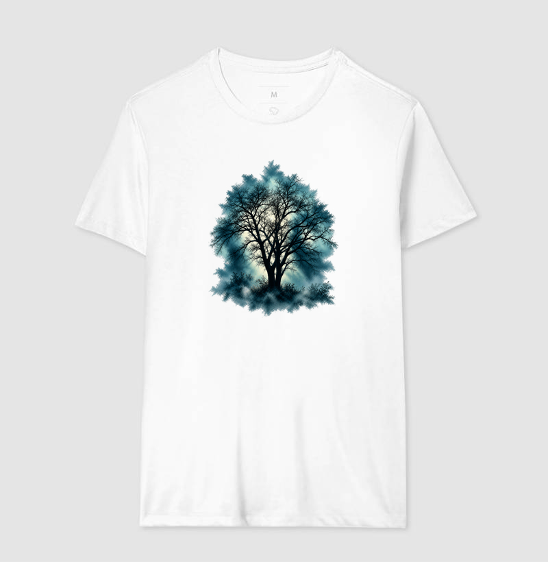 O Invisível que Sustenta | Camiseta Árvore na Névoa - Imagem 2