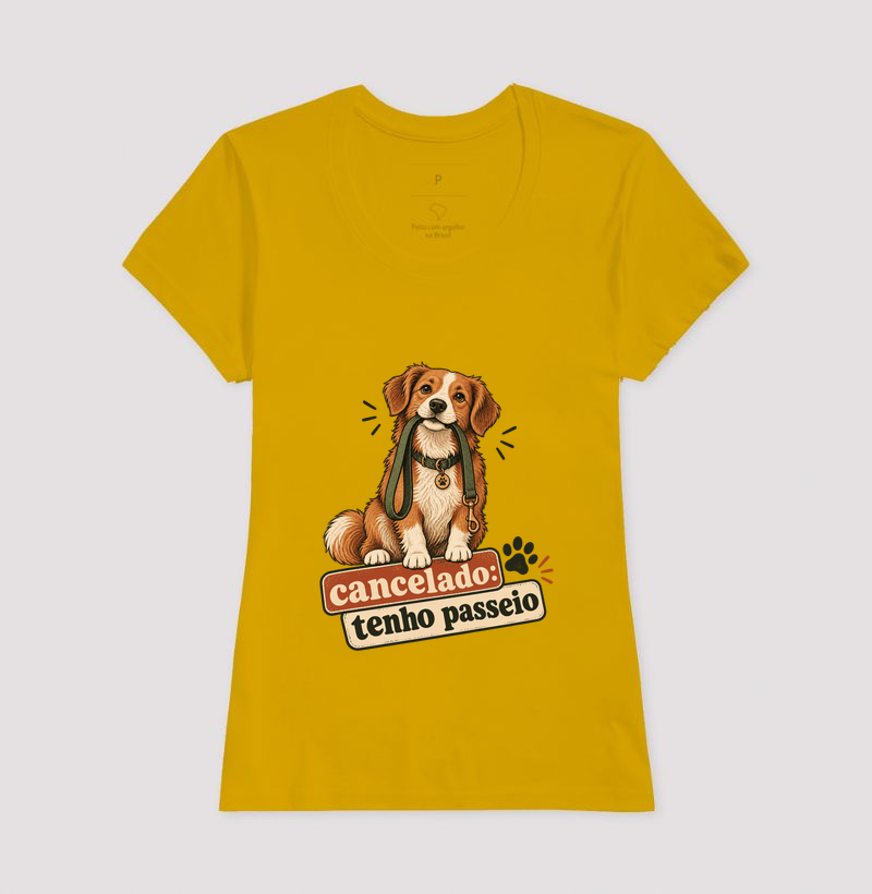 Camiseta Cachorro Engraçada "cancelado: tenho passeio" | Pelo & Pano - Imagem 15