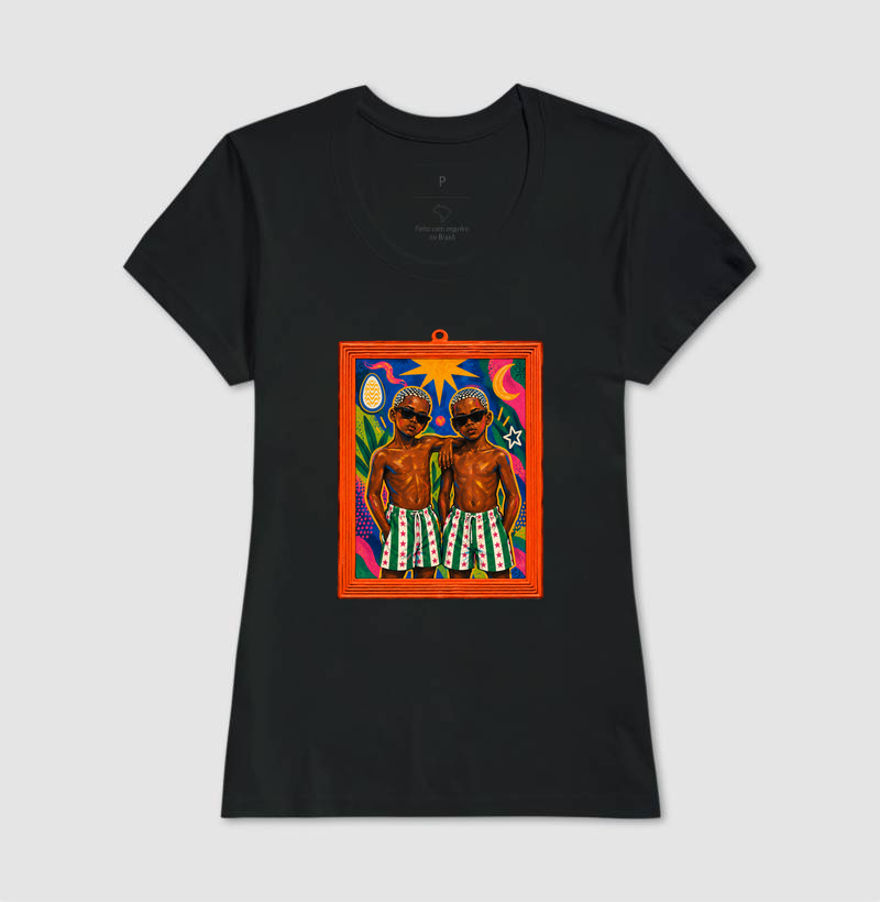 Camiseta São Cosme e Damião Moldura Espelho - Imagem 3
