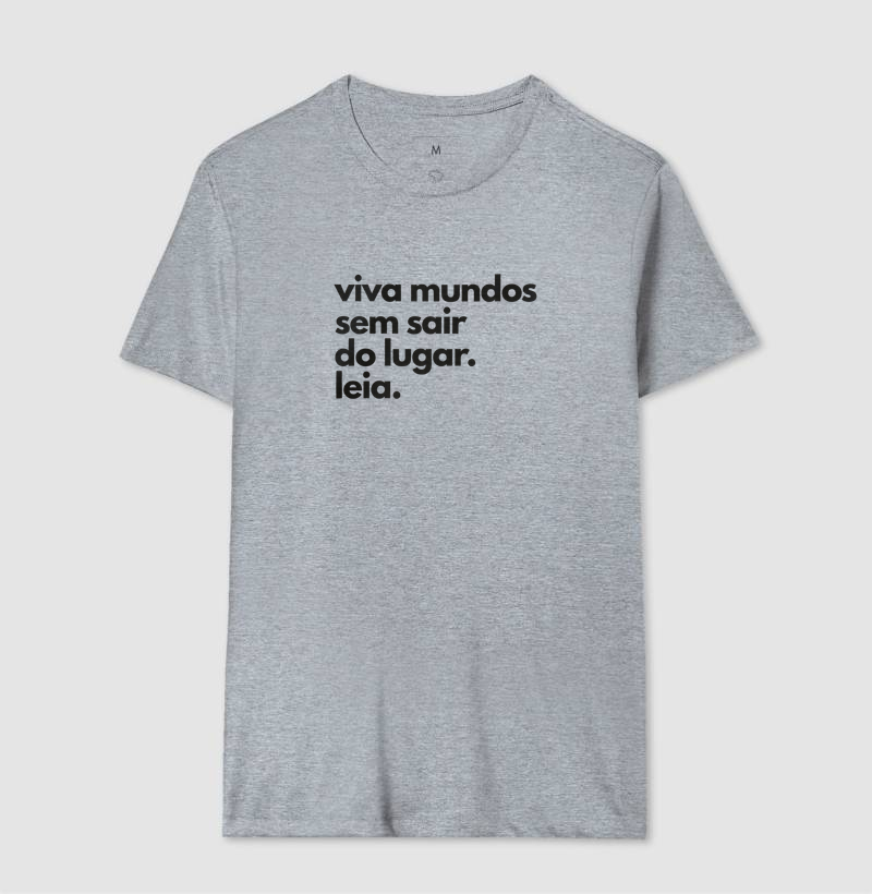 Camiseta Unissex Algodão Viva Mundos Sem Sair do Lugar Leia - Imagem 8