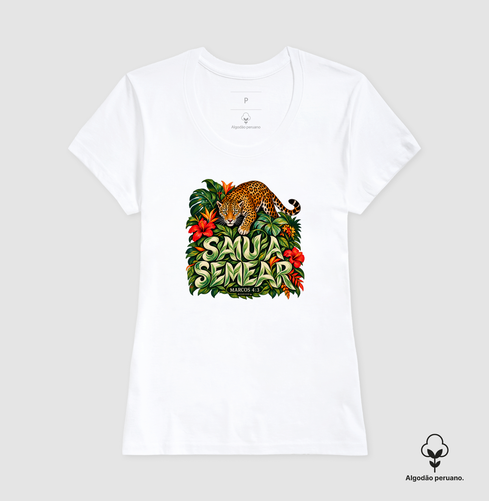 Camiseta Algodão Peruano Feminina Cristã Saiu a Semear - Imagem 3