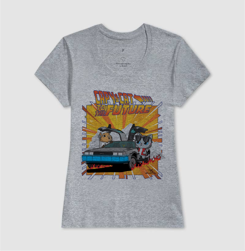 Camiseta Capy & Cat to the Future - Imagem 9