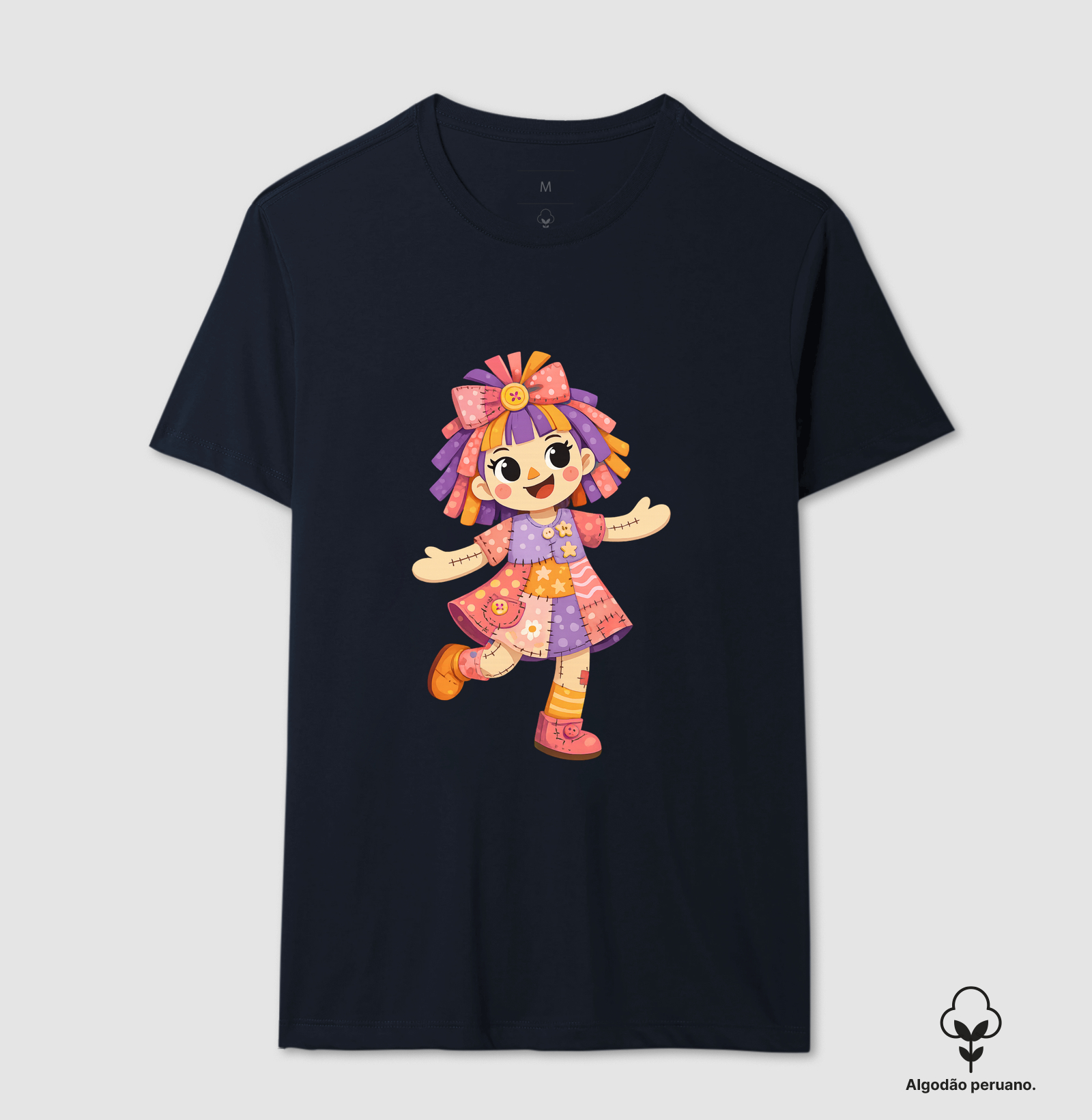 Camiseta Algodão Peruano Boneca de Pano - Rosa - Imagem 12