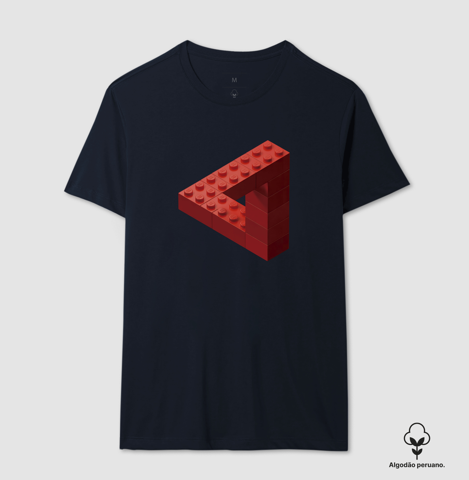 Camiseta Algodão Peruano Ilusão de Blocos - Imagem 3