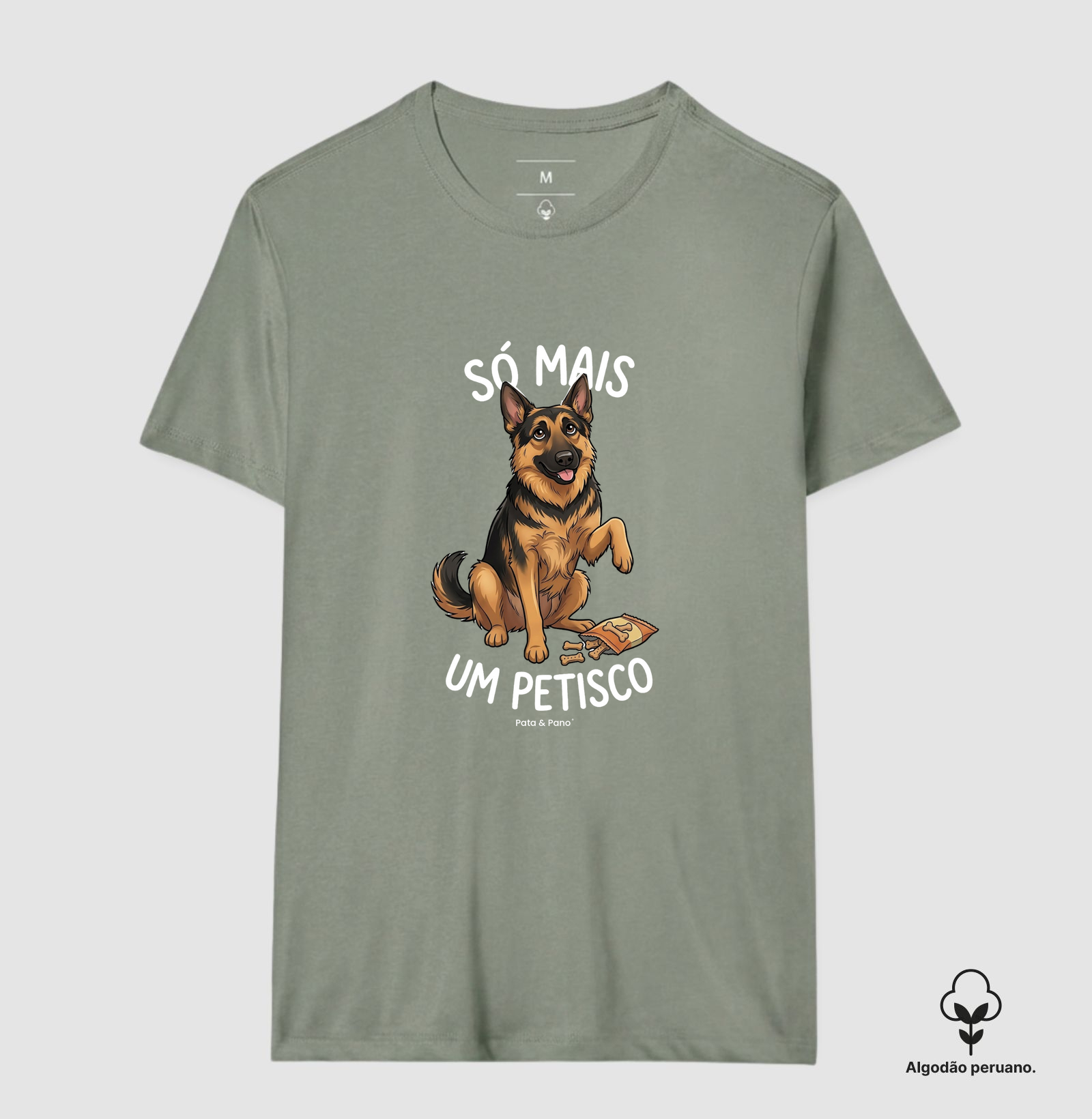 CAMISETA ALGODÃO PERUANO PASTOR ALEMÃO PETISCO - Imagem 4