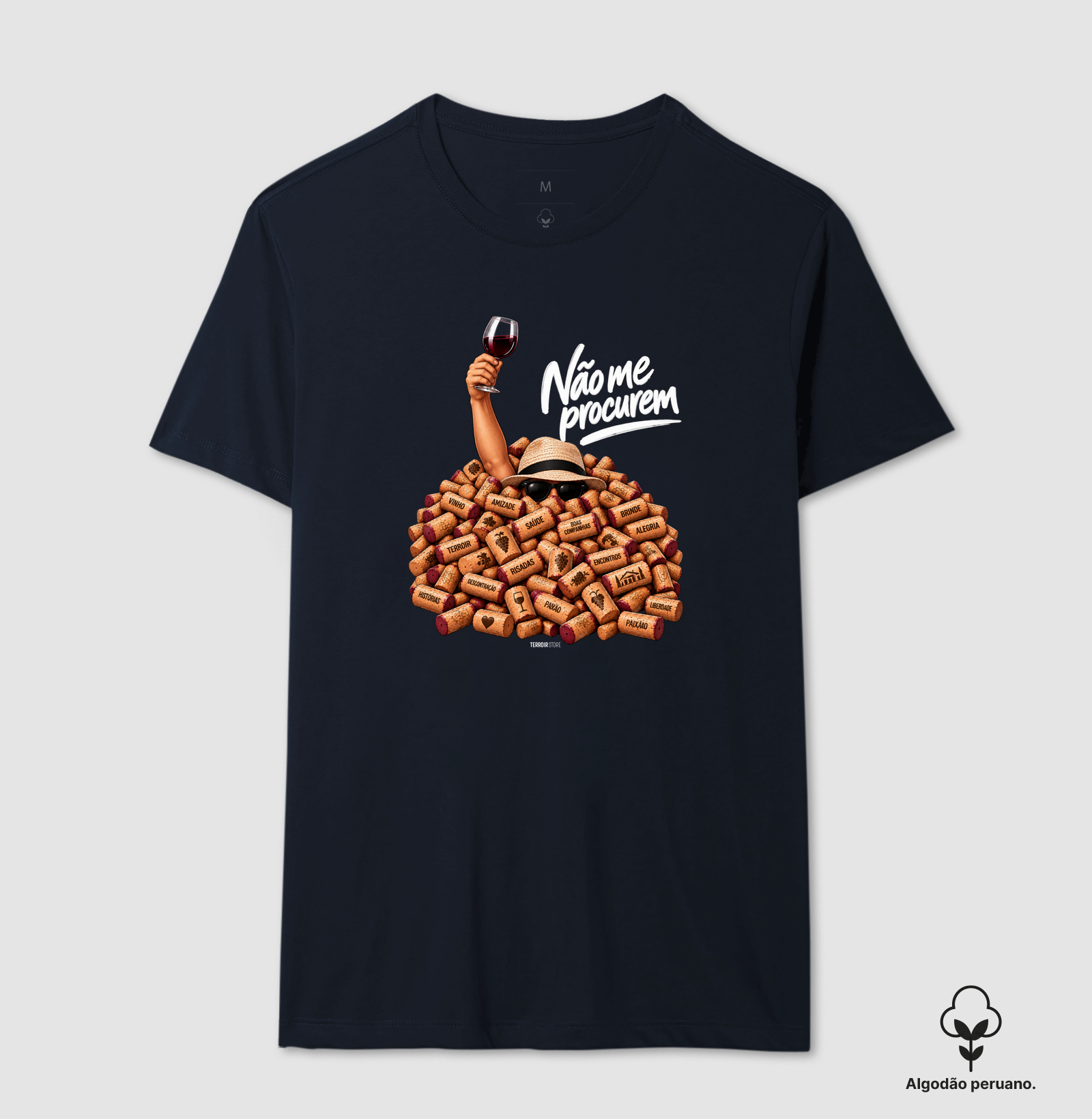 Camiseta “Não Me Procurem” – Wine Lifestyle - Versão Chapéu - Imagem 8