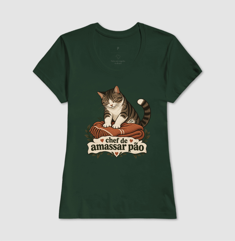 Camiseta Gato Amassando Pão "chef de amassar pão" | Pelo & Pano - Imagem 13
