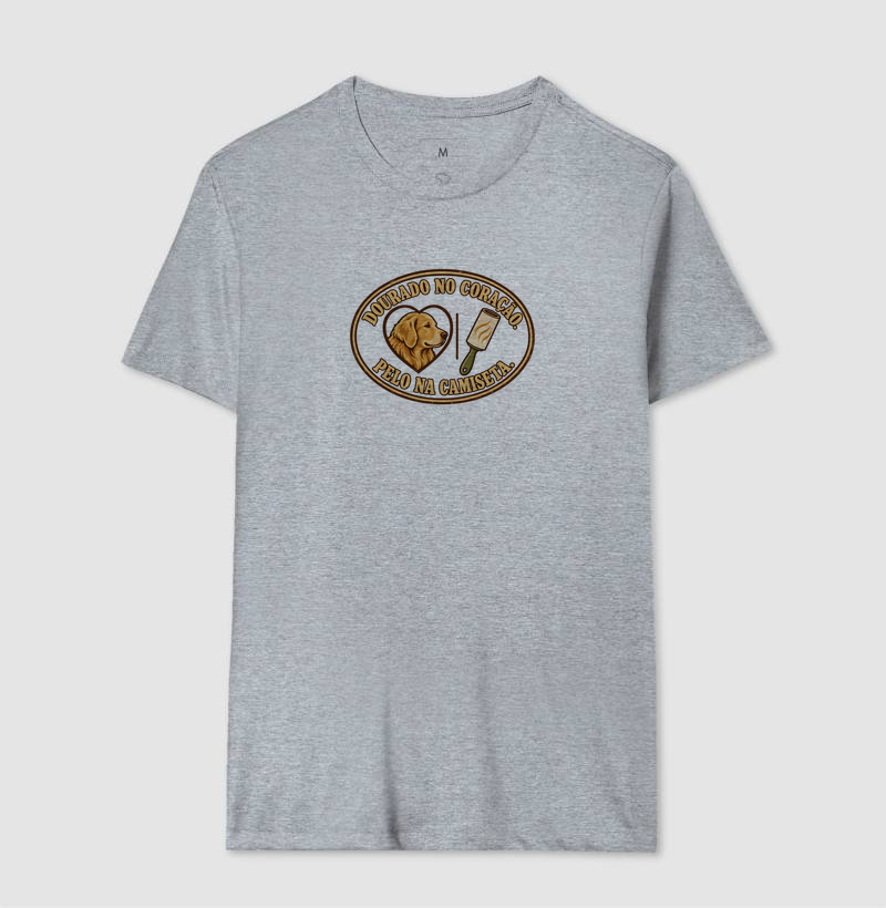 Dourado no coração. Pelo na camiseta. - Imagem 8