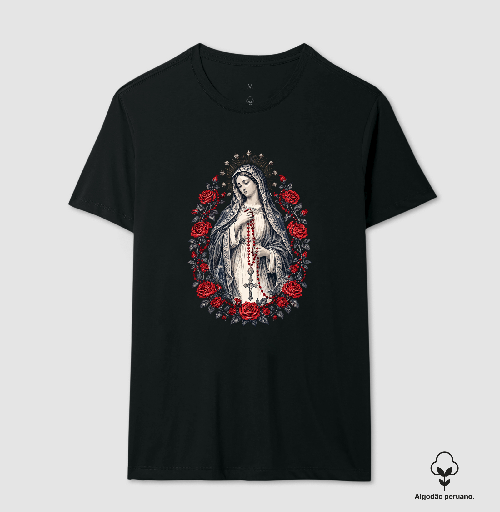 Nossa Senhora do Rosário Regina Rosarii - Algodão Peruano - Imagem 8