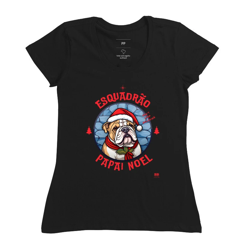 Camiseta Bulldog Ingles "Esquadrão Papai Noel" - Imagem 3